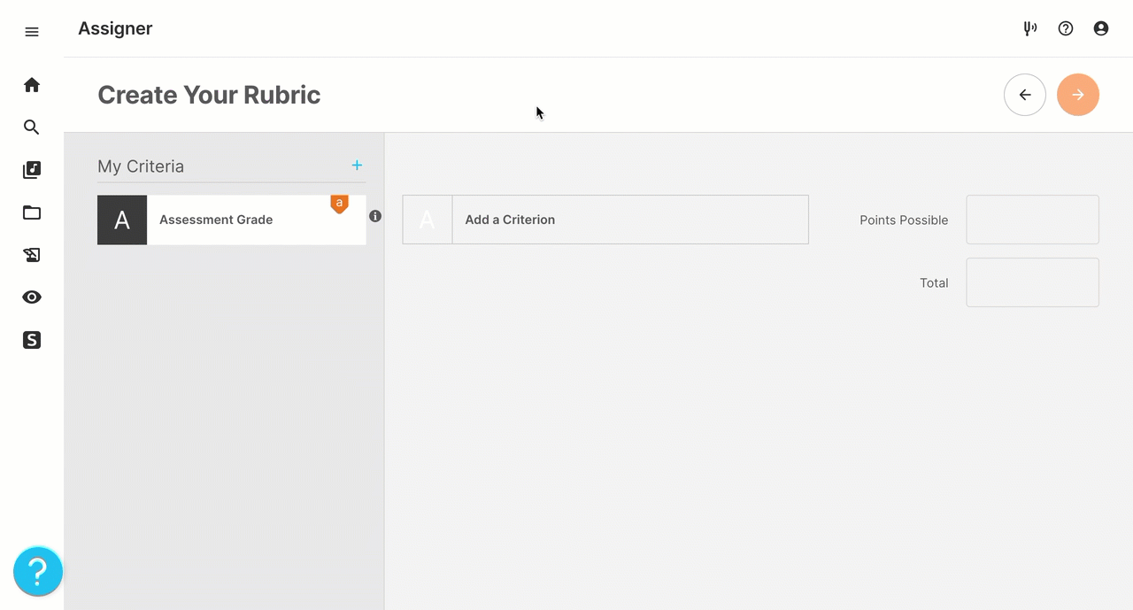 Hover over Rubric and press pencil.gif